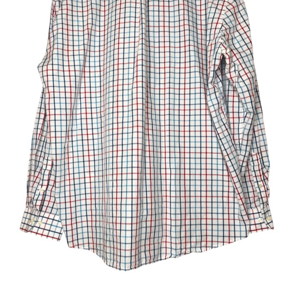 Barbour Large Checks Button Down Collar Shirt Cotton White Blue Long Sleeve XXL - Picture 11 of 13